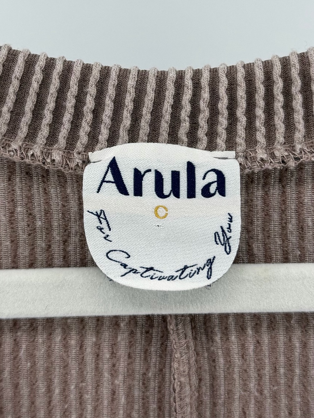 Arula Ribbed Knit Pocket Short Sleeve Top, Taupey Mauve, Women's 3X (Size C) - Picture 4 of 5